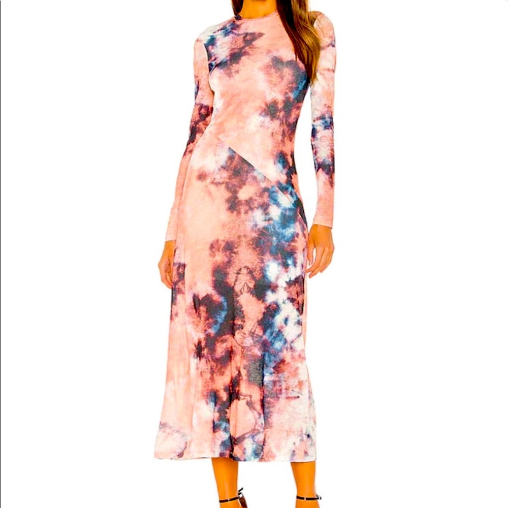 Long sleeve tie dye dress